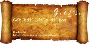 Göbölös Ákos névjegykártya